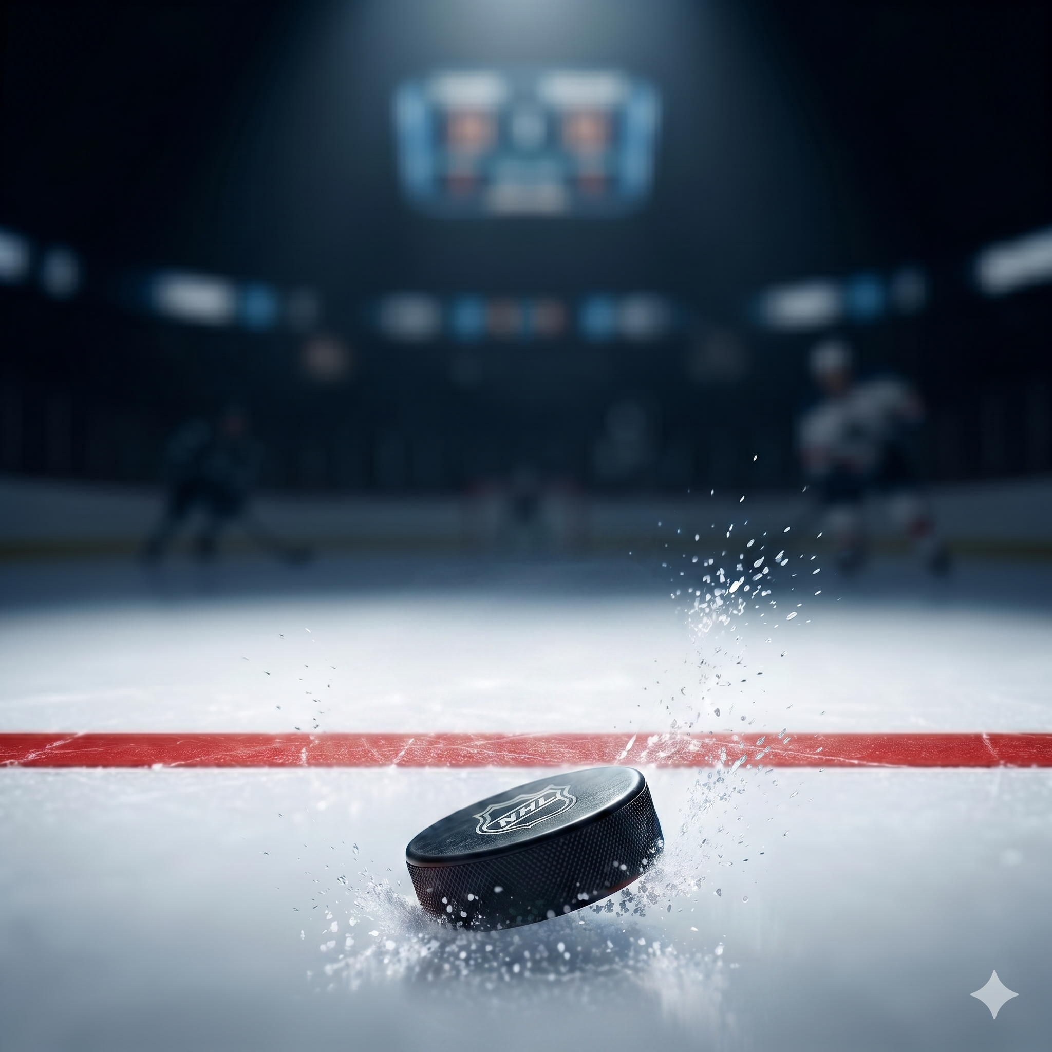 Puck crossing the goal line